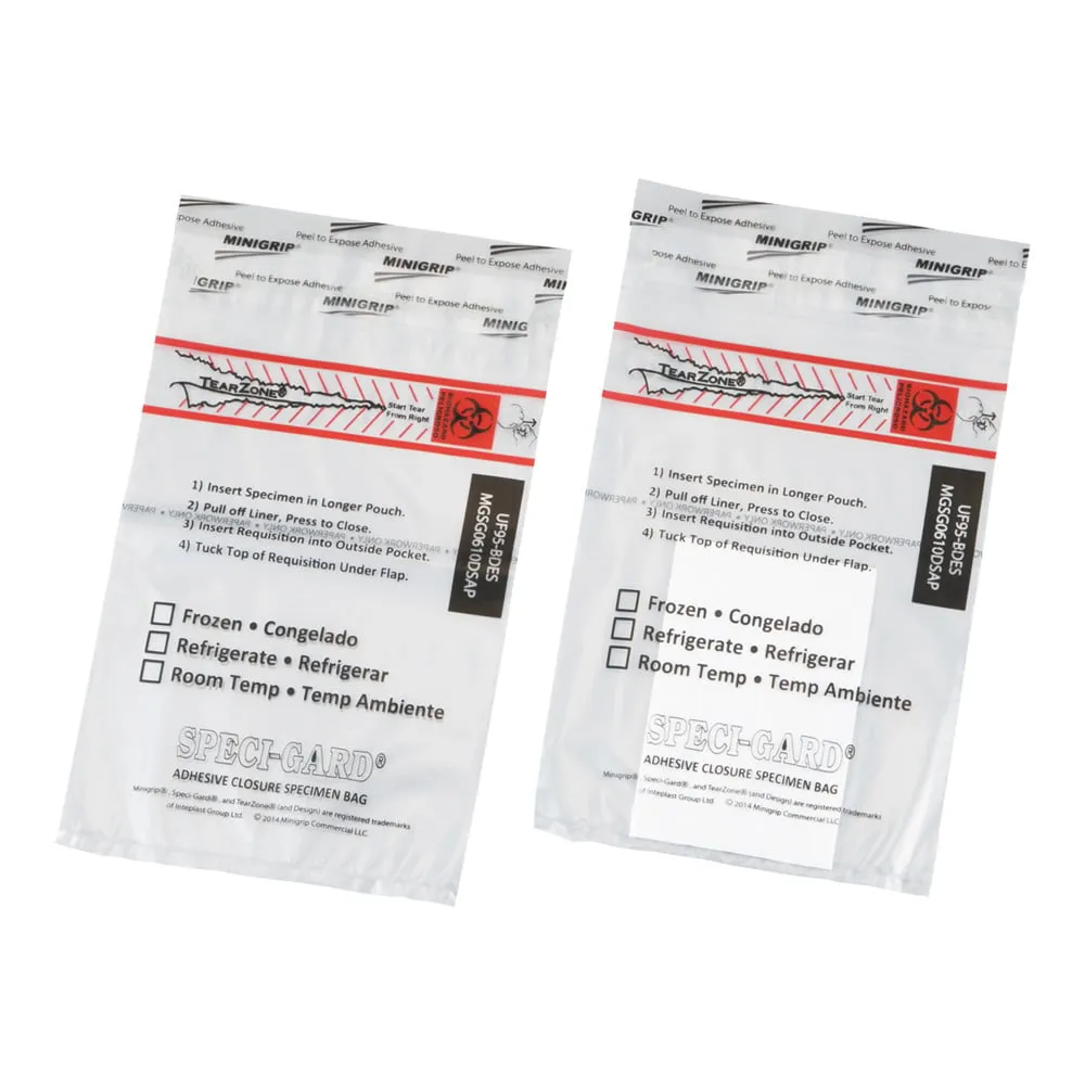 4-5040-02 Specimen Transport Bag w/Re***-Prevention Pad 1000 Pieces UF95-BDES