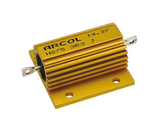 63-4758-64 Arcol HS75 Series Aluminium Ho***d Axial Wire Wound Panel Mount Resistor, 3.3Ω ±5% 75W HS75 3R3 J