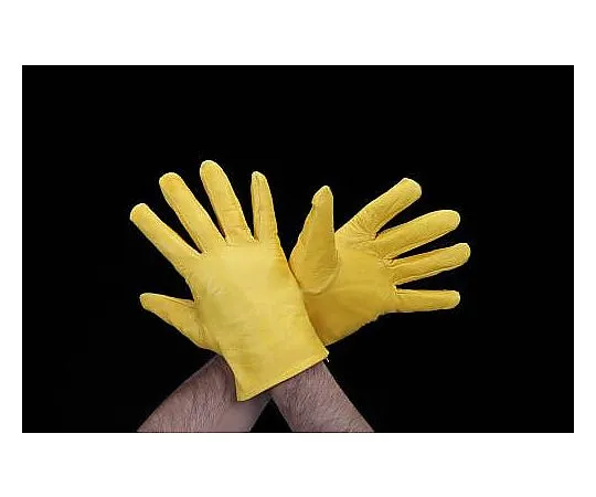 62-9121-38　[Free Size] Work Gloves (Genuine Leather/Yellow)　EA353BB-0