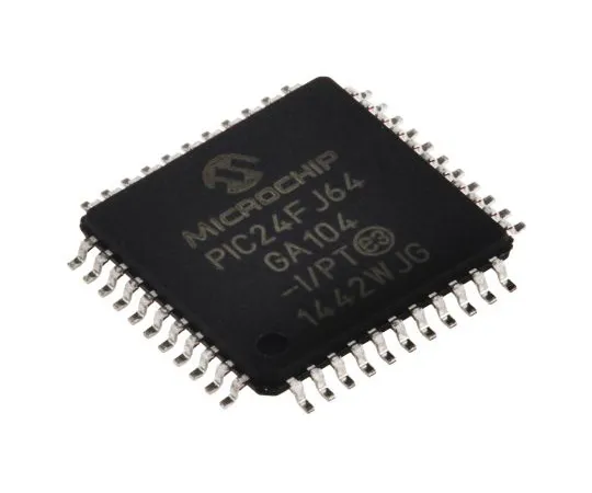 63-4931-15 Microchip, 16bit PIC Microcontroller, 32MHz, 64 kB Flash, 44-Pin TQFP PIC24FJ64GA104-I/PT