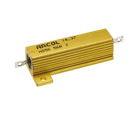 63-4746-51 Arcol HS50 Series Aluminium Ho***d Axial Wire Wound Panel Mount Resistor, 56Ω ±5% 50W HS50 56R J