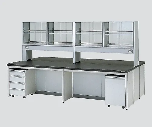 3-3790-01　［Discontinued］Central Laboratory Bench without Drawer, Frame Type with Unit, with Reagent Shelf 1800 x 1200 x 800/1800　HCOE-1812