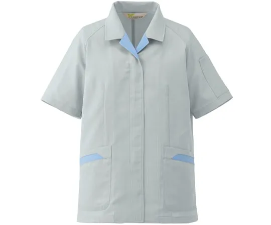 65-1315-06 Ladies' Work Clothes, VERDEXCEL Short Sleeve Smock Silver Gray No.7 VELS71UE7 VELS71-UE-7