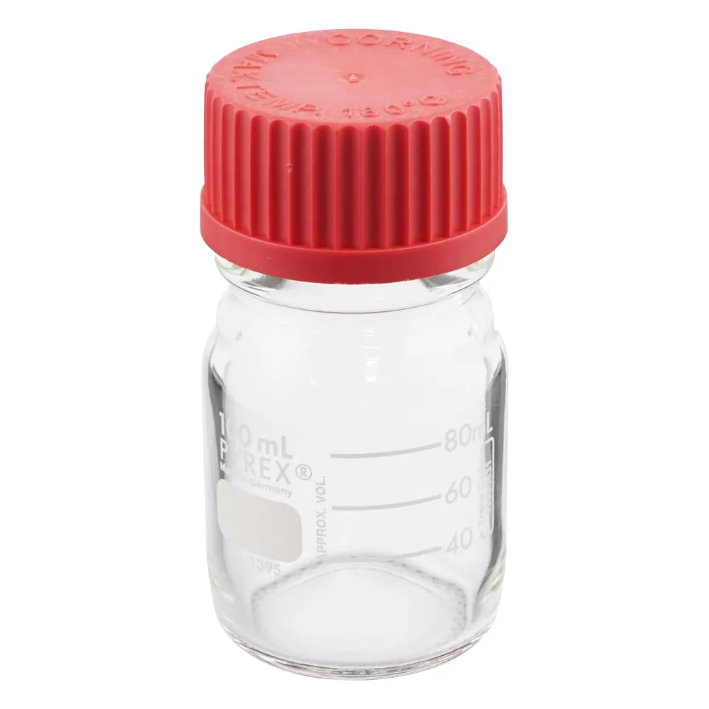 3-3308-01 Medium Bottle PYREX(R) And Red Heat Resistance Cap 100mL 1395-100HTC