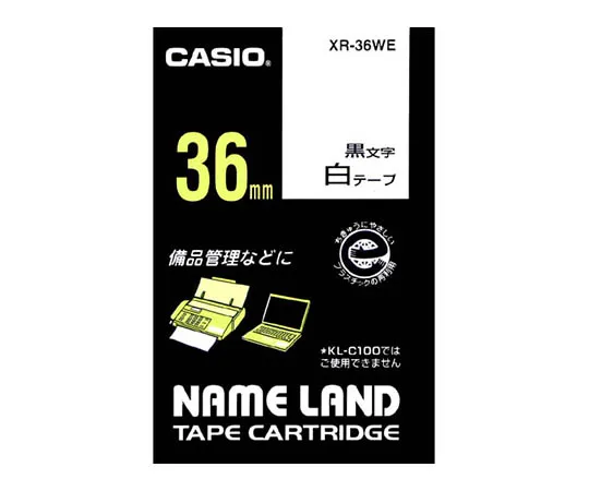 62-1062-69 Casio NAME LAND Label Printer Tape 36mm Width (White Ground/Black Characters) XR-36WE