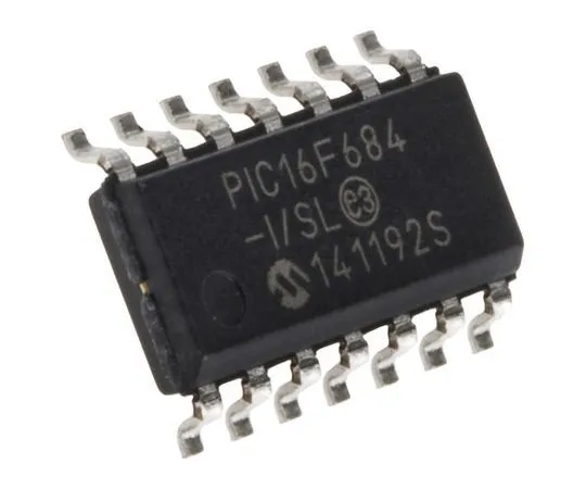 63-4895-70 Microchip PIC16F684-I/SL, 8bit PIC Microcontroller, 20MHz, 2048 x 14 words, 256 B Flash, 14-Pin SOIC PIC16F684-I/SL