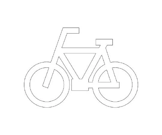 62-6106-58 Road Indicator Sheet Bicycle Mark 1000 x 700 White 835-011