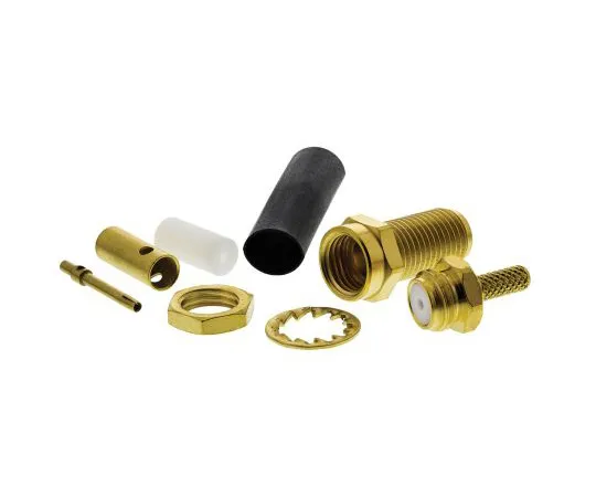 63-4755-56 Radiall Straight 50Ω Panel Mount SMA Bulkhead, Crimp, Solder Termination RG188, RG316 R125303000