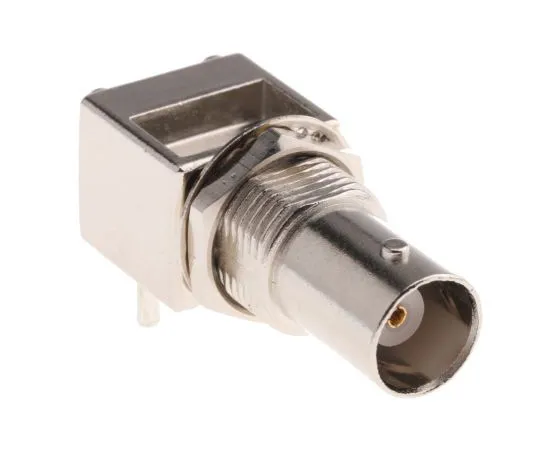 63-4875-04 RS Pro Right Angle 50Ω PCB Mount Bulkhead Fitting BNC Connector, jack, Nickel, Through Hole Termination 546-5165
