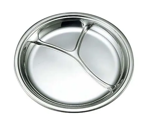 61-6841-86 Antibacterial Stainless Steel Round Lunch Dish 6301800