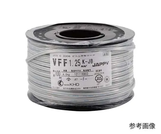62-3146-27 Vinyl Flat Cord VFF 0.75mm White VFF 0.75SQ シロ ボビンK JB