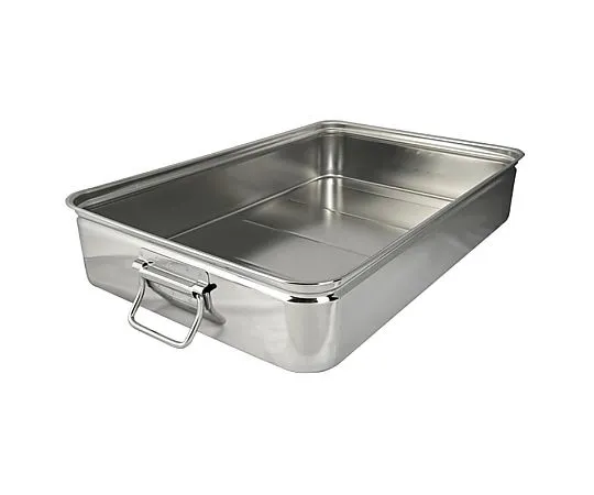 63-5533-50 Sugiko 18-8 Heavy Duty Food Container with Handle (Round Bar Handle) Extra Large Deep Type 12 cm SH-6644-12H
