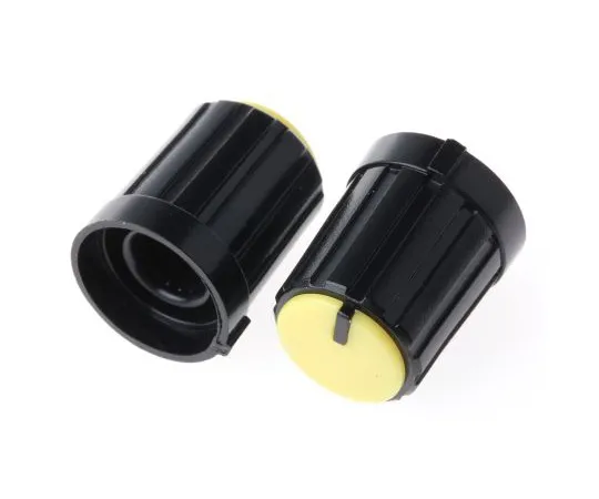 63-4805-51 RS Pro Potentiometer Knob, Push-On Type, 13.3mm Knob Diameter, Black, Splined Shaft Type, 6mm Shaft 467-5923