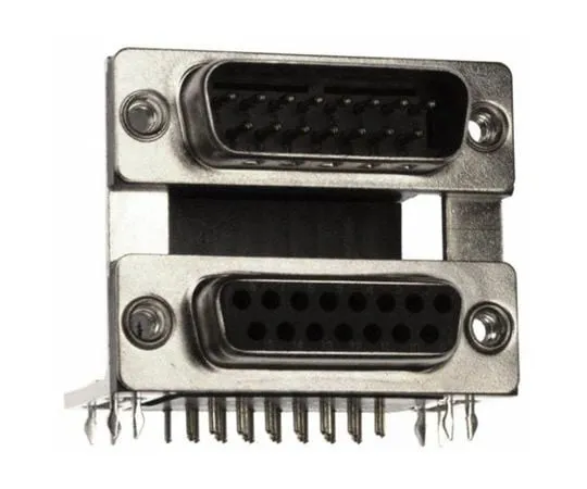 63-4686-63 Norcomp 189 Series, 15 Way Right Angle Stacked PCB D-Sub Connector Male/Female, 2.769mm Pitch, with 4-40 Hex Standoff, 189-015-413R571