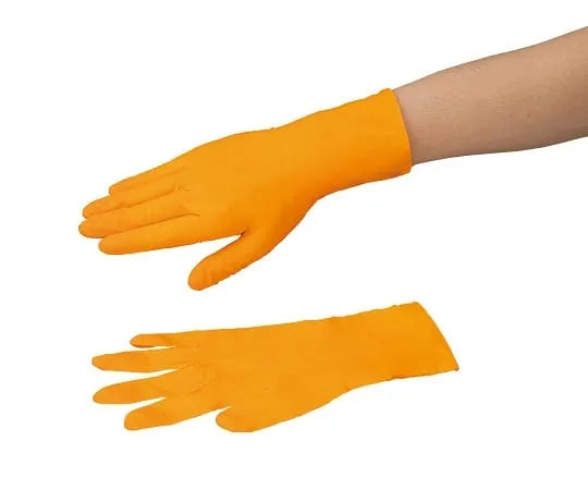 4-1060-01 Chemical Resistant Gloves ORANGE NITRILE S 90 Pieces 67623(2)