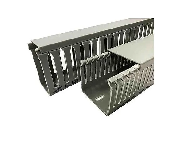63-4757-39 RS Slotted Panel Trunking Grey, Open Slot, W25 mm x D25mm, L2m PVC 301-1924