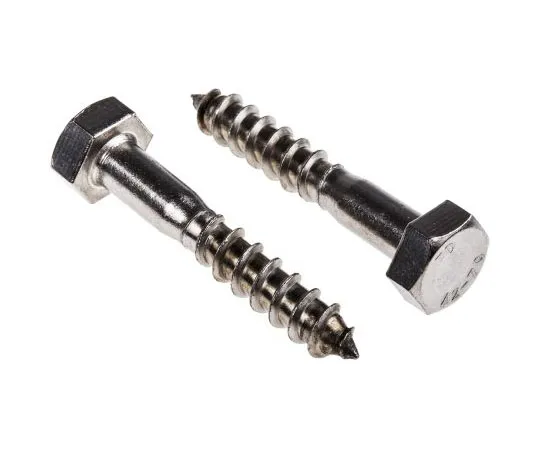 63-4691-28 Hex Stainless Steel Wood Screw, A2 304, 10mm Thread 144-3558