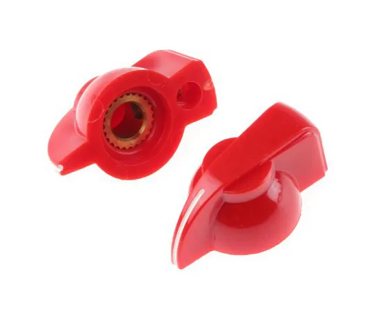 63-4805-05 RS Pro Potentiometer Knob, Grub Screw Type, 32mm Knob Diameter, Red, 6.35mm Shaft 467-2378