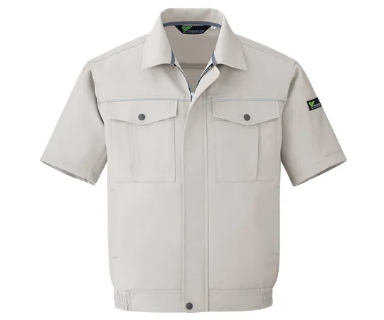 65-1296-32　［Discontinued］Work Clothes, VERDEXCEL Eco Electrostatic Short Sleeve Blouson Silver Gray S VES441-UE-S　VES441-UE-S