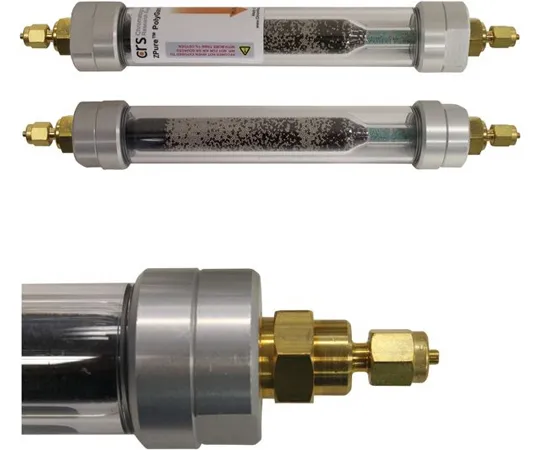 67-9258-62 CRS Gas Purification Filter ZPureTMGlass (with Indicator) PolyGasI 38cc Brass 1/8" 202314-B