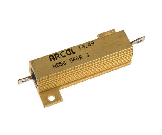 63-4746-53 Arcol HS50 Series Aluminium Ho***d Axial Wire Wound Panel Mount Resistor, 560Ω ±5% 50W HS50 560R J