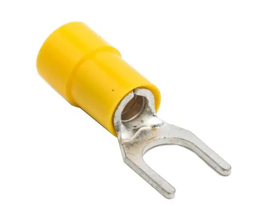 63-4891-37 RS PRO Insulated Crimp Spade Connector, 4mm² to 6mm², 12AWG to 10AWG, M6 Stud Size Vinyl, Yellow 613-9570