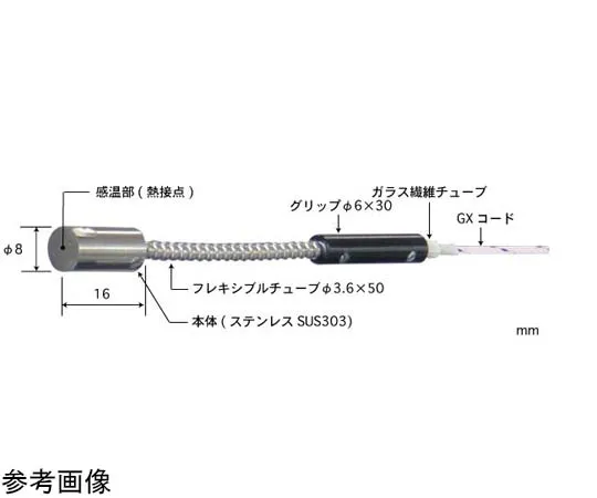 65-3533-72　［Out of stock］Temperature sensor with built-in magnet MG Series ISO document set -50~400°C Head shape: Type 34 Type E　MG-34E-GX1-ASP