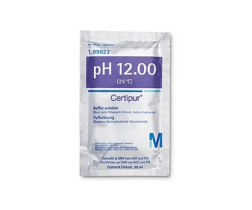 61-0322-92 Buffer Solution (Disodium Hydrogen Phosphate/Sodium Hydroxide, 30mL Aluminum Sachet Type x 30 Bags), Traceable for SRM Of NIST And PTB pH 12.00 (25°C) Certipur(R) 199022 1ST 1.99022.0001