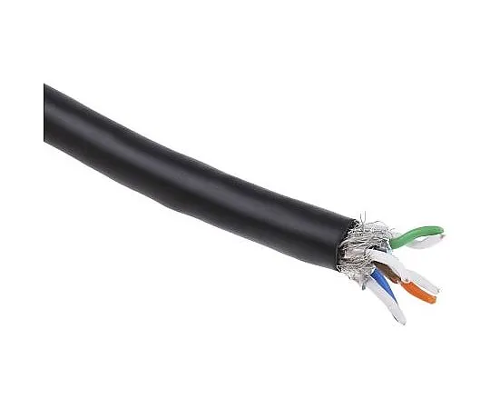 63-4663-01 RS PRO Black PVC Cat7 Cable S/FTP, 100m Unterminated/Unterminated 113-5905