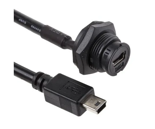 63-4662-01 RS PRO Male Mini USB B to Female Mini USB B USB Extension Cable, 200mm 111-6755