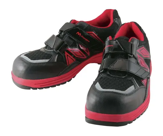 62-2080-07　［Discontinued］Mandom Safety Shoes # 741 Black/Red 24.5cm　MNDM741-BKR-245