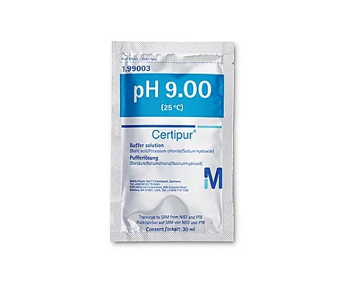 61-0322-85 Buffer Solution (Boric Acid/Potassium Chloride/Sodium Hydroxide Solution, 30mL Aluminum Sachet Type x 30 Bags), Traceable for SRM Of NIST And PTB pH 9.00 (25°C) Certipur(R) 199003 1ST 1.99003.0001
