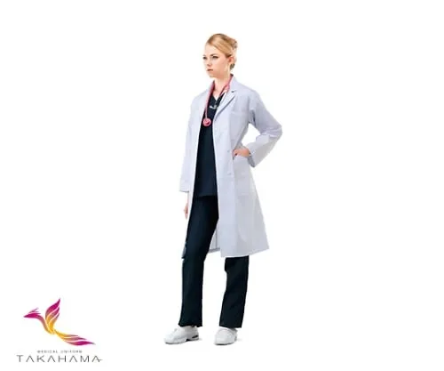 63-1828-75　［Discontinued］Women's Coat Type Training White Coat (Single) Long Sleeve S　862122-001S