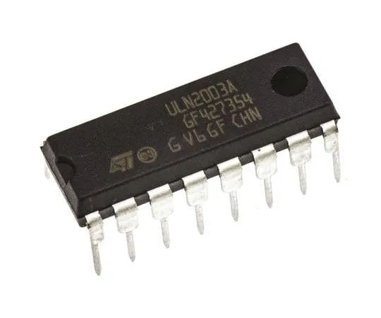 63-4712-16 STMicroelectronics ULN2003A, 7-element NPN Darlington Pair, 500 mA 50 V HFE:1000, 16-Pin PDIP ULN2003A