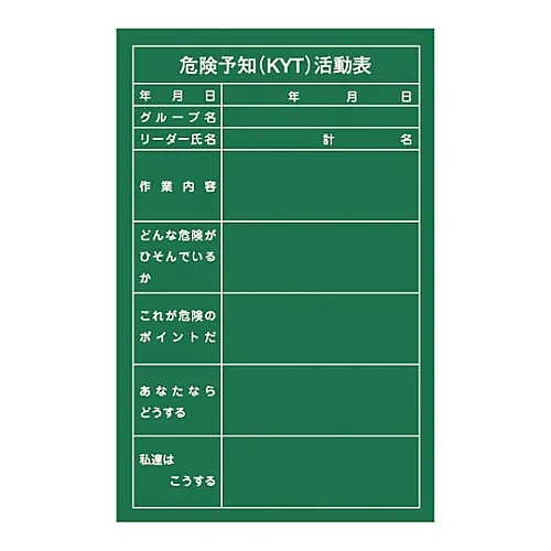 61-3433-82　［Discontinued］Danger Prediction Activities Blackboard  Hazard Prediction (Kyt) Activities Table NKY-1　318001