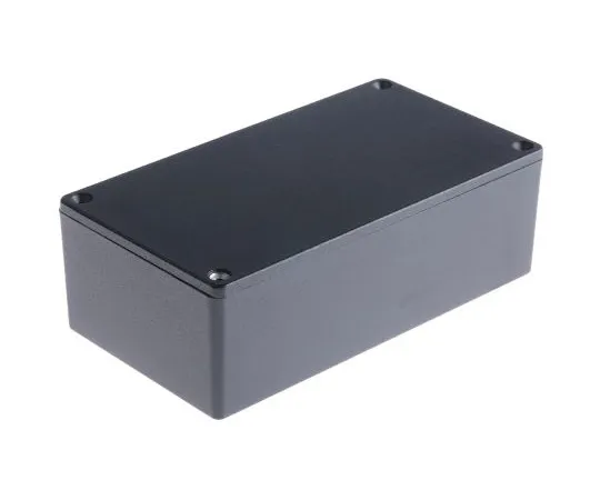 63-4858-97 Hammond 1590, Die Cast Aluminium Enclosure, IP54, Shielded, 153 x 82 x 46mm 1590P1BK