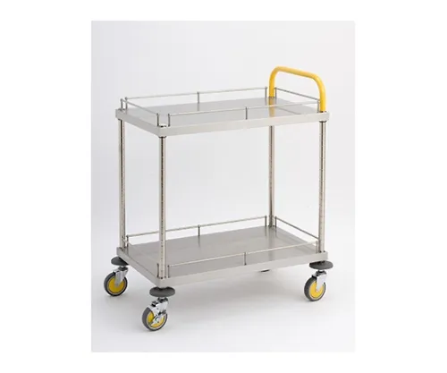 61-3799-63　［Discontinued］W18 Type Color Wagon with Guard Yellow (Shelf Board, Column/Stainless Steel (SUS430)) D460 x W610 x H960mm　W18F-Y4606Y