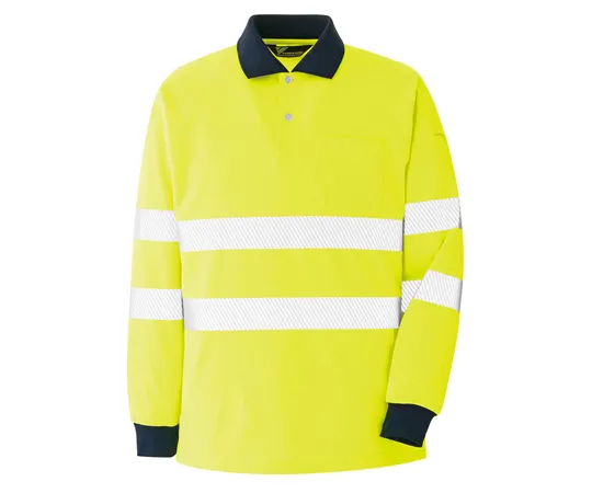 65-1280-56 Work Clothes, VERDEXCEL High Visibility Long Sleeve Polo Shirt Yellow S VES2354-UE-S VES2354-UE-S