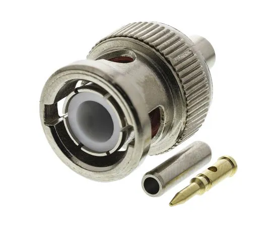 63-4874-38 RS Pro Straight 50Ω Cable Mount BNC Connector, Plug, Nickel, Crimp Termination, RG178/U 546-3793