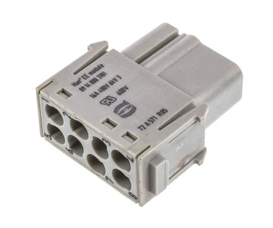 63-4784-23 Han-Modular Series Female Module, 8 Way, 2 Row, Rated At 16A, 40 V, Han EE 9140083101