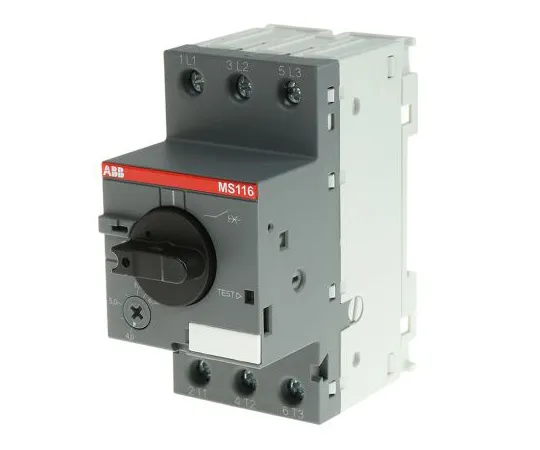 63-4795-89 ABB Manual 3P Motor Protection Circuit Breaker, 690 V ac, 1, 3 Phase, IP20 MS116-6.3