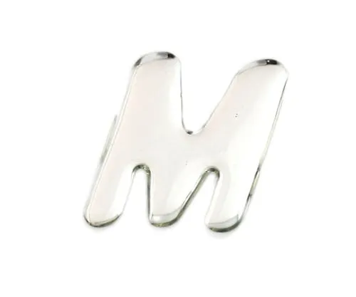 61-7427-87 Silver Metal Characters M 35mm x 1mm SM35-M