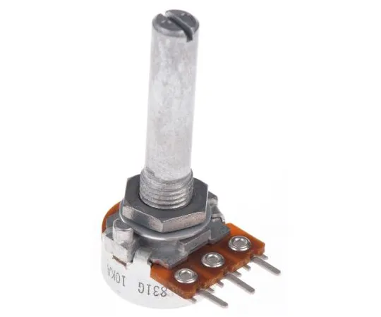 63-4745-38 Alps Electric Rotary Carbon Film Potentiometer with a 6 mm Dia. Shaft, 10kΩ, ±20%, 0.05W, Logarithmic RK1631110TV9 RK1631110TV9