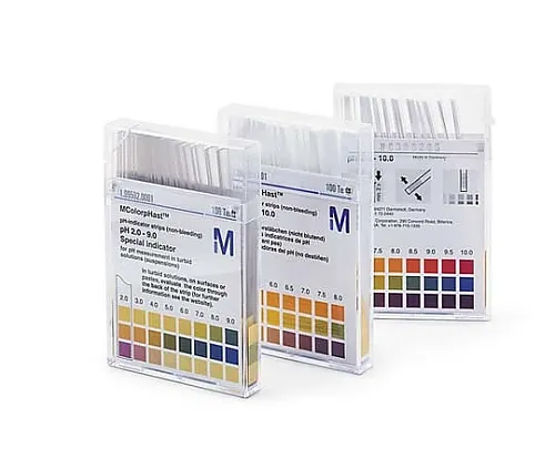 61-0307-46 pH Indicator Strip pH4.0-7.0 for Specific Areas Non-Bleeding pH4.0-4.4-4.7-5.0-5.3-5.5-5.8-6.1-6.5-7.0 McolorpHast(TM) 109542 100Strips 1.09542.0001