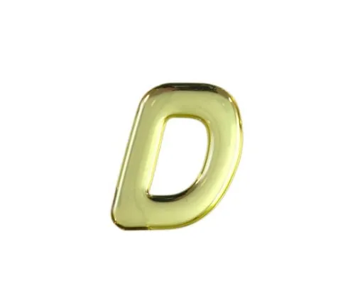61-7426-95 Gold Metal Characters D 35mm x 1mm GM35-D