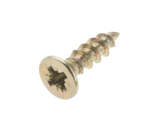 63-4748-91 Pozidriv Countersunk Steel Wood Screw Yellow Passivated, Zinc Plated, 3mm Thread, 12mm Length 263-1808
