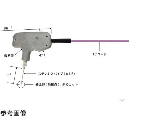 65-3530-25 Pricking Type Temperature Sensor BT Series -200~300°C Response Speed (sec): 1.5 K Type BT-31K-TC1-ASP