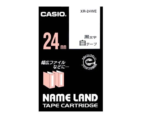 62-1062-64 Casio NAME LAND Label Printer Tape 24mm Width (White Ground/Black Characters) XR-24WE