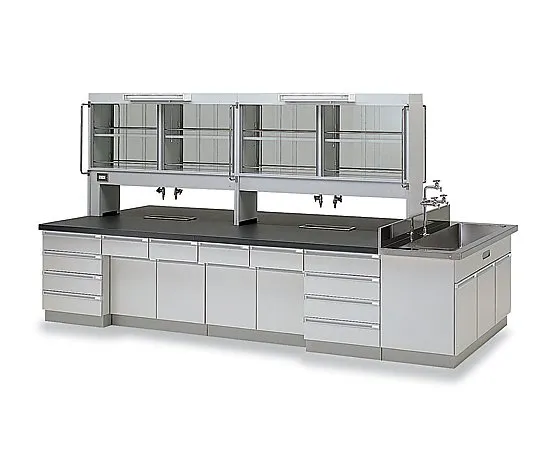 3-5690-01　［Discontinued］Central Laboratory Bench Wooden Type 2400 x 1500 x 800/1870　SAZ-2415