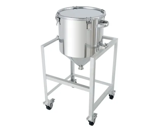 62-8610-27 Hopper Type Stainless Steel Sealed Container (Clip Type) with Stand 35L HT-CTH-ASC-36